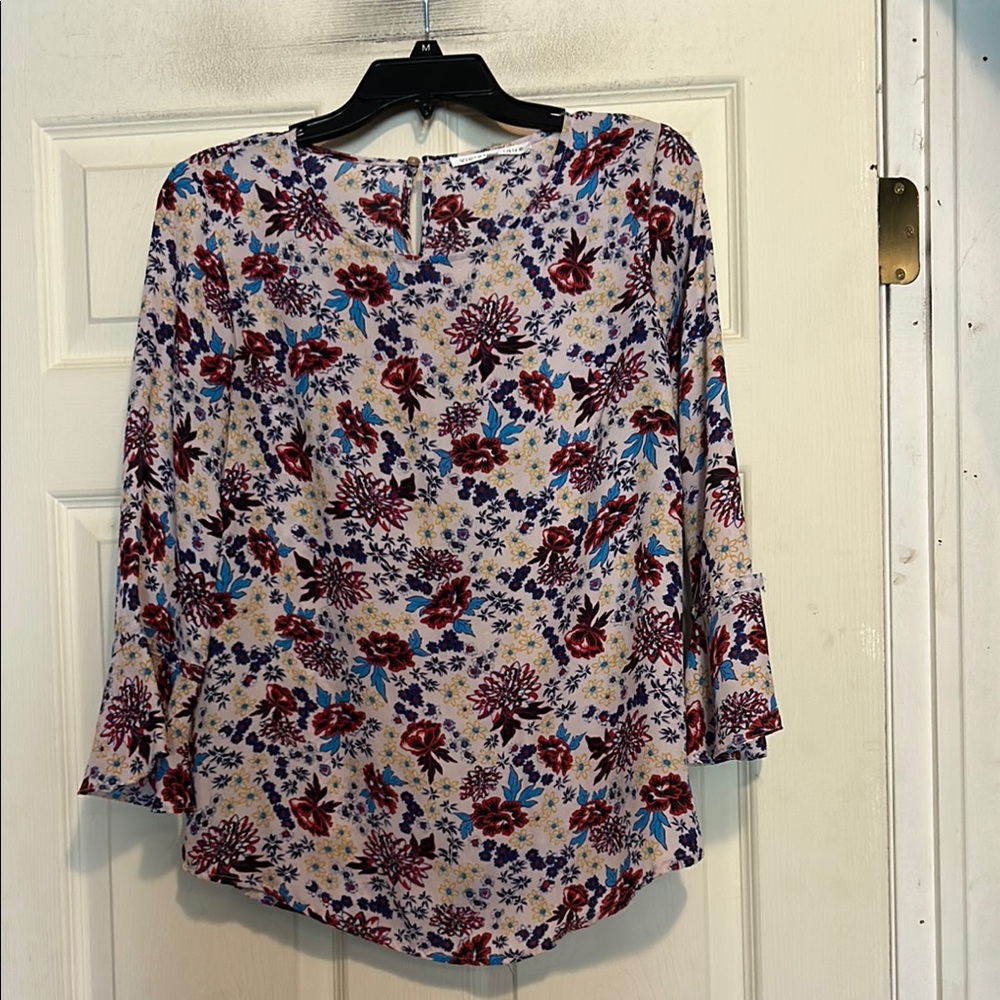 Violet & Clare Floral Long Sleeve Blouse Size Small